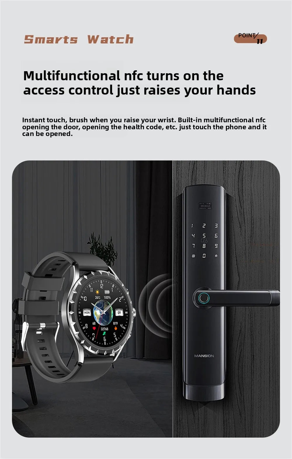 Đồng Hồ Thông Minh 1.45 Thể Thao, Gọi Bluetooth, NFC