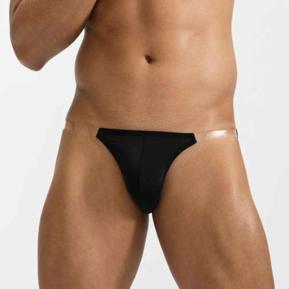 Ice Silk Men's Sexy Low-Waist Transparent Underwear