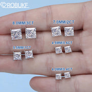 Princess Cut Moissanite Earrings 925 Silver High Quality