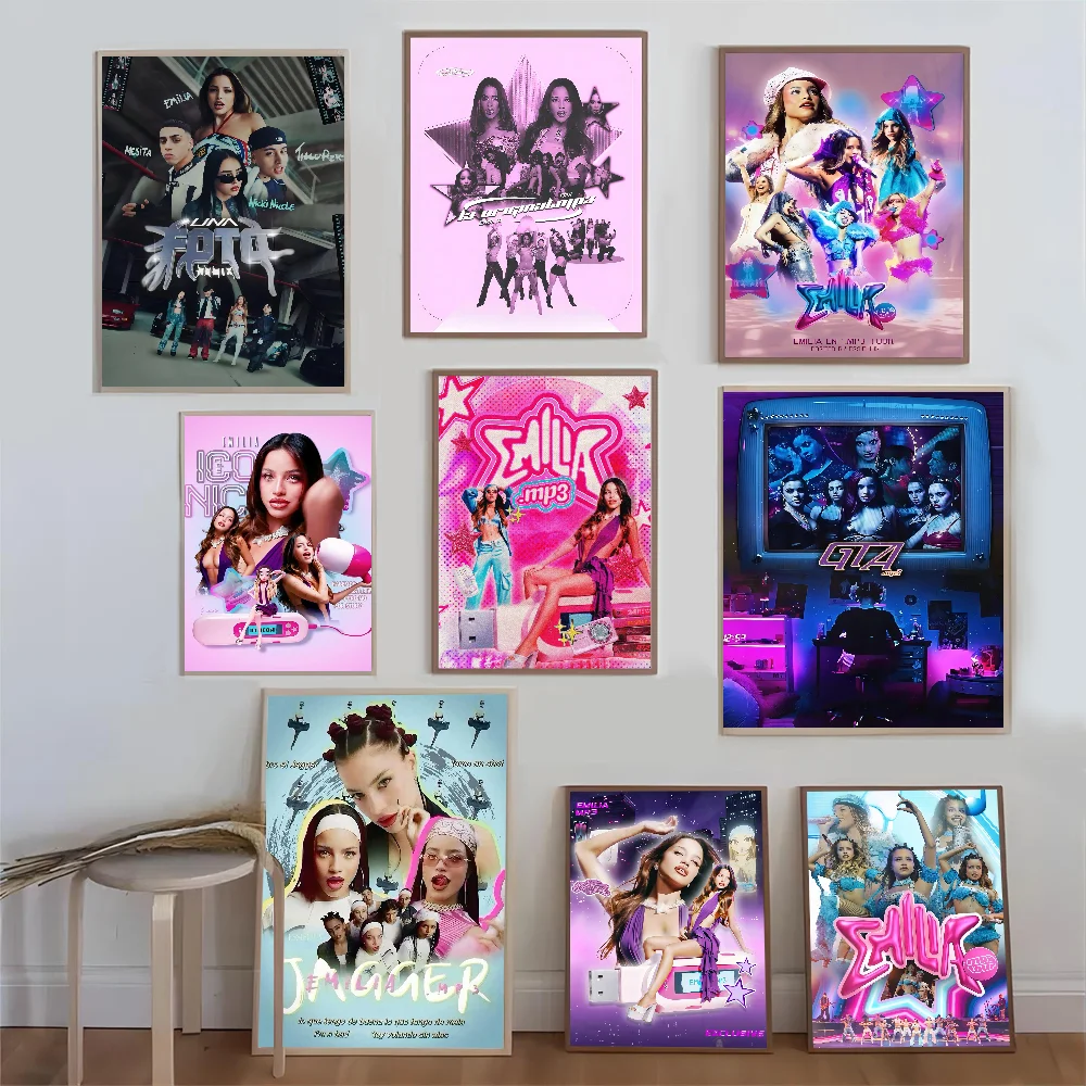 Emilia Mernes Singer Whitepaper Poster Waterproof Paper Sticker Coffee House Bar Posters Wall Stickers