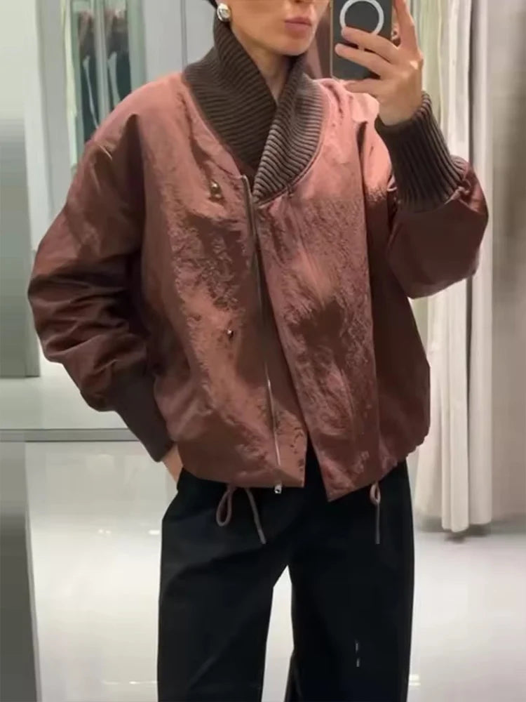 Áo Khoác Nữ Cổ Điển Dày Dặn Cotton Mùa Thu Đông