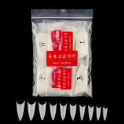 500Pcs False Nail Art Tip Stilettos Acrylic UV Gel False Nail Extension Sharp Transparent French Style