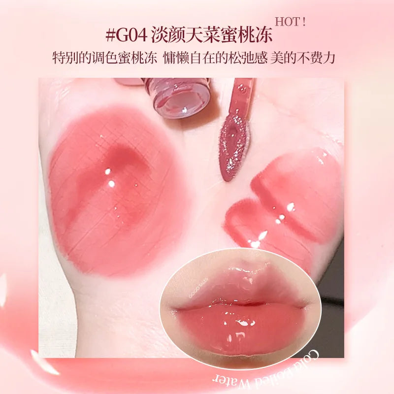 GOGOTALES Big Ice Bucket Lip Serum Lip Gloss Lip Glaze Moisturizing Hydrating Dead Skin Peeling Lip Mirror Lipsticks Cosmetics