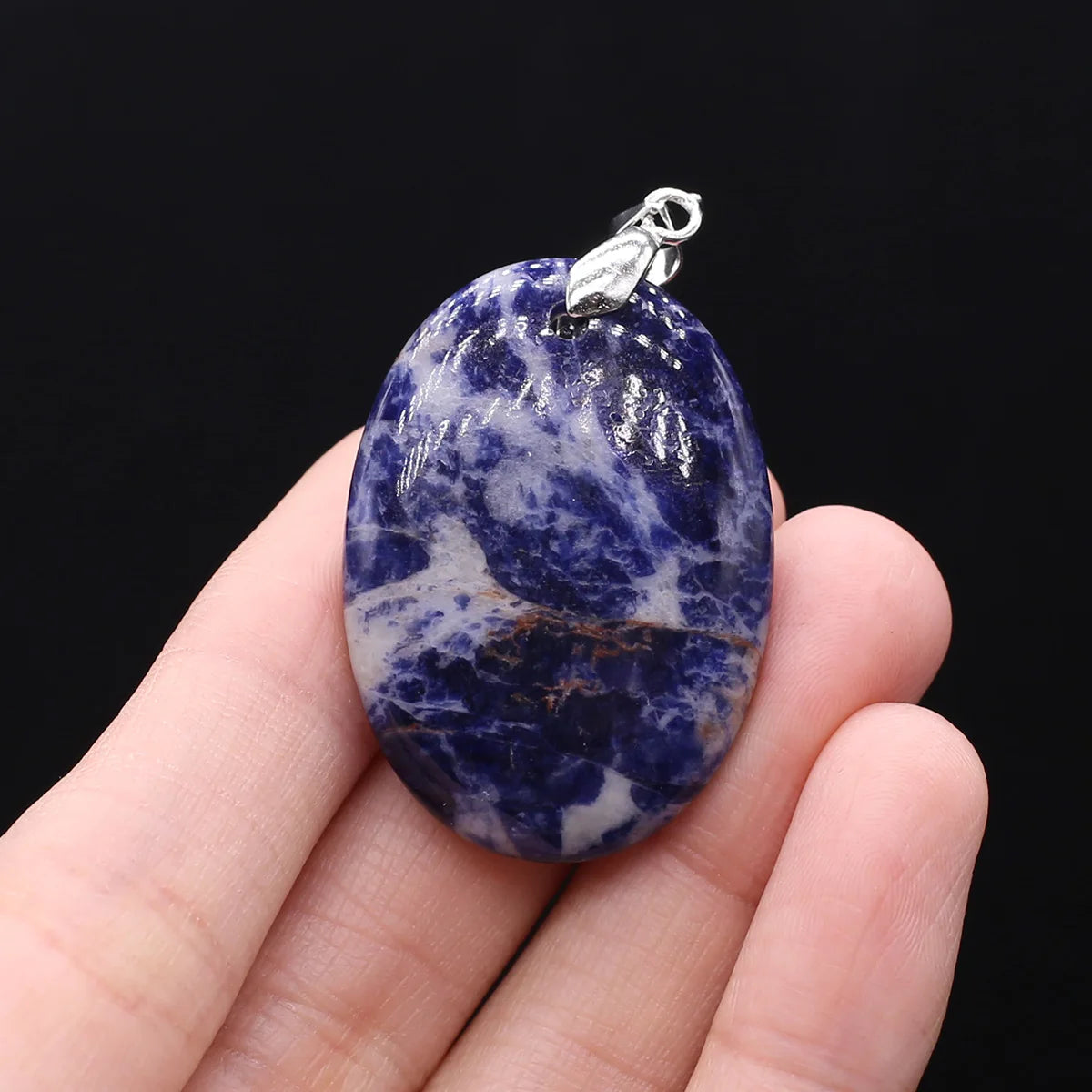 Unique Oval Natural Agate Pendant