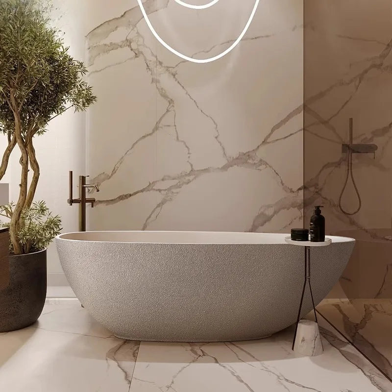 Modern Spa Bathtub with Integrated Convenient Storage Shelves