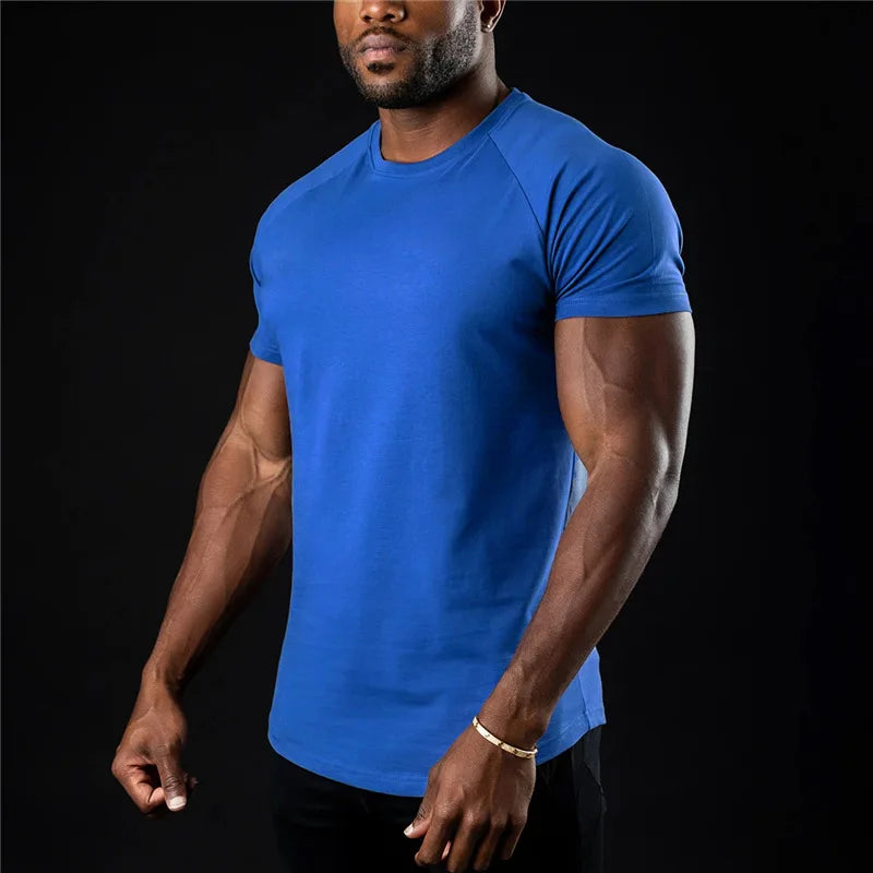 Men's Slim Fit Round Neck T-Shirt for Summer Gym