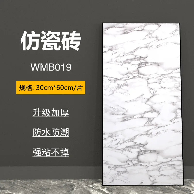 bathroom living room bedroom waterproof marbre self adhesive Imitation tegel wall stickers kitchen cabinets oil proof sticker