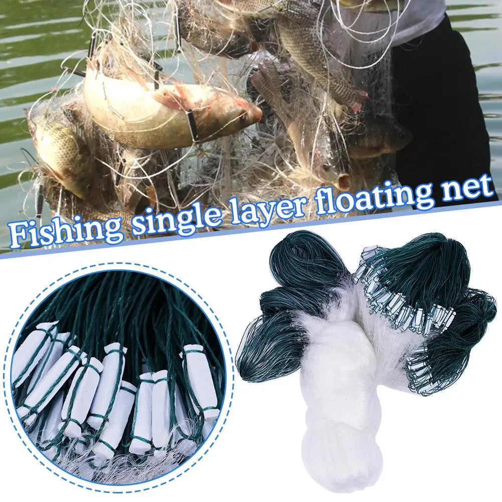 Lưới Đánh Cá Đơn Lớp Nylon Thả Tay Có Phao