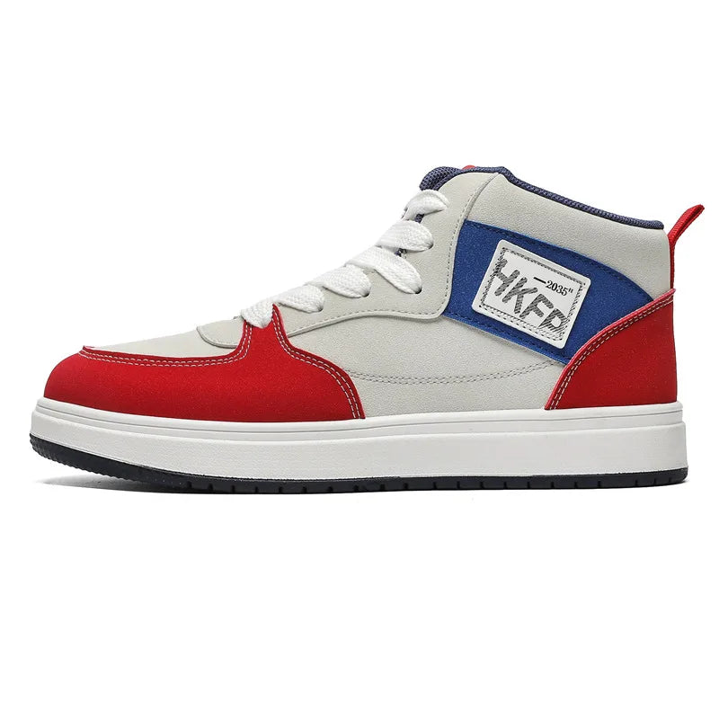 Men's Leopard Print Skater High Top Shoes