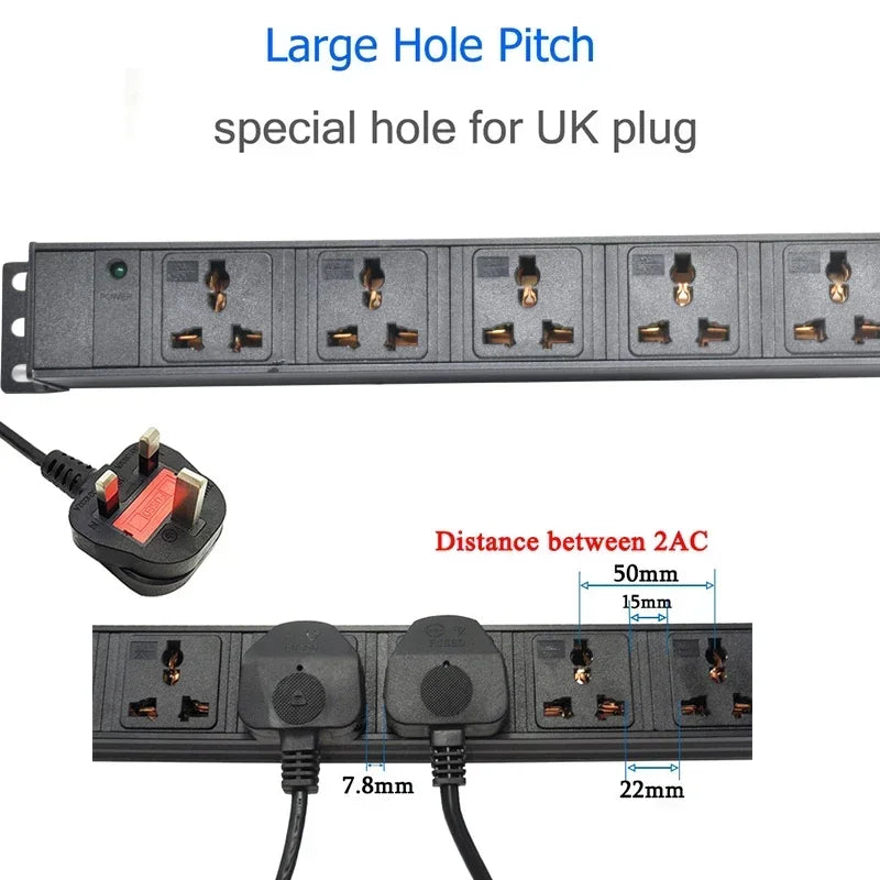 Ổ Cắm PDU Đa Năng 2-8 Lỗ, Phích UK, Chất Lượng Cao - Daisan Mart