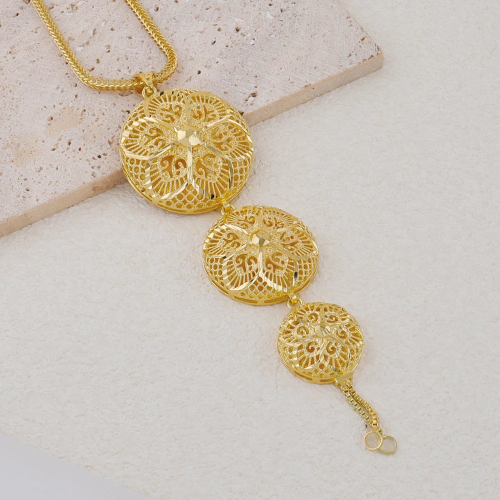 Luxury Dubai Gold Plated Indian Wedding Jewelry Set