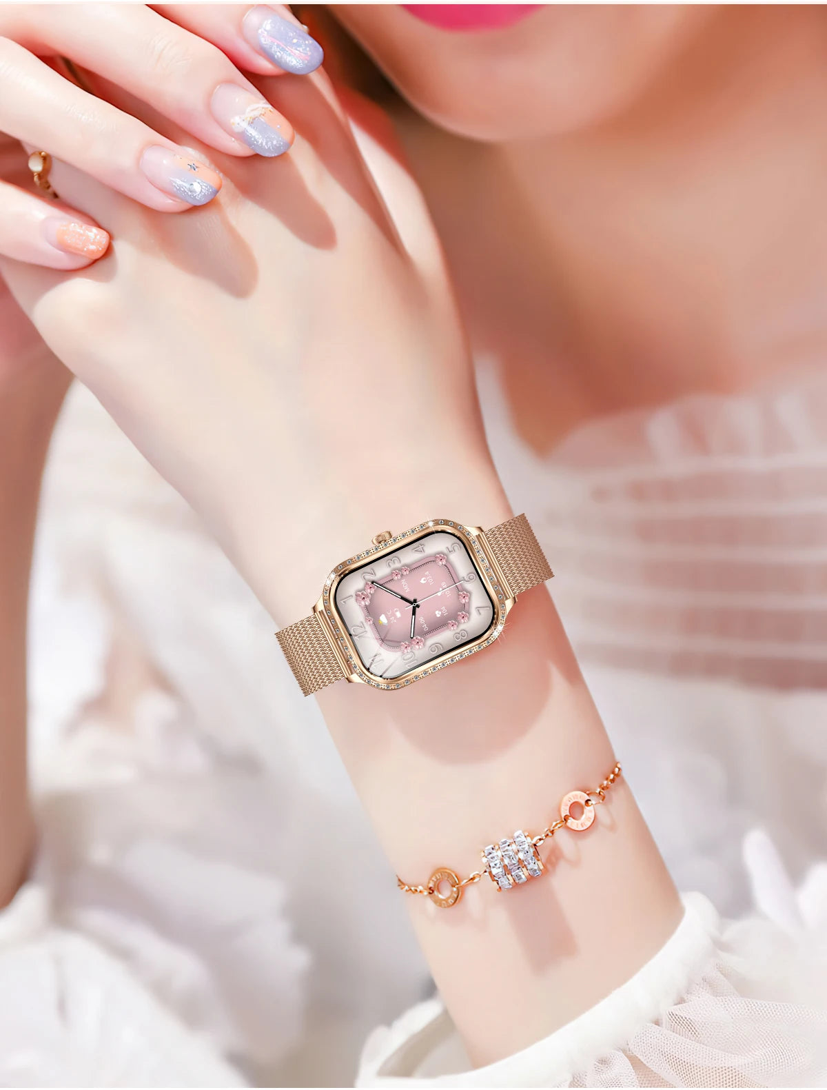 Đồng Hồ Thông Minh Nữ 2025 Màn Hình Cong Thời Trang