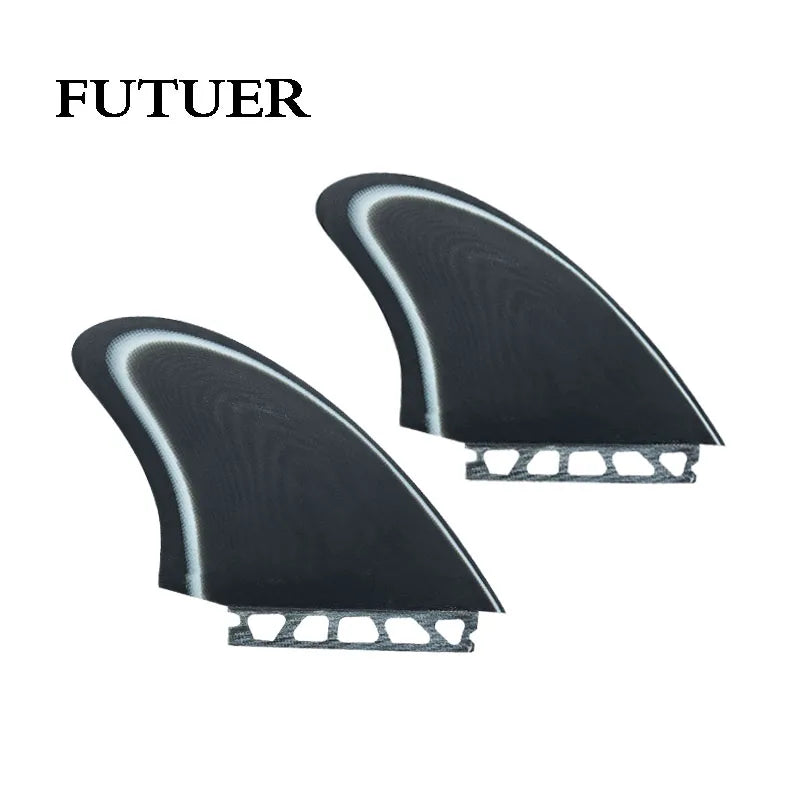 FUTUER +TWIN Surfboard Fins Black Fiberglass Surfboard Blades Paddleboard Fins Sea Recreation Surfboard Accessories 2pcs/set Hig