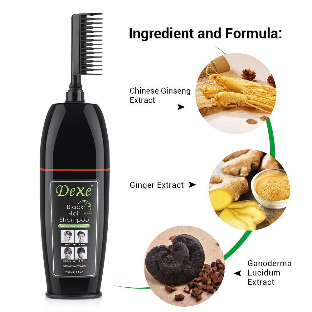 Herbal Black Hair Dye - Black Hair Shampoo 200/400ml