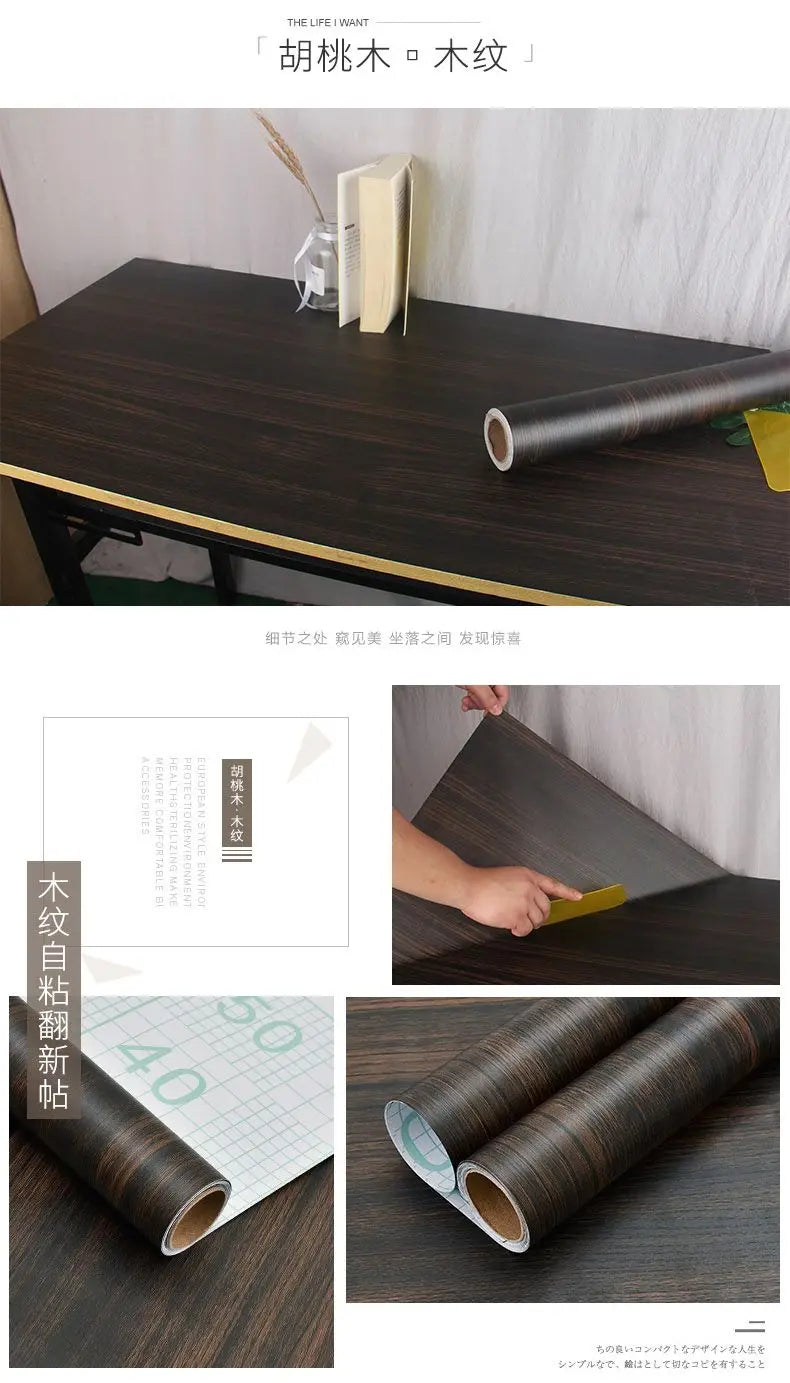 Giấy Dán Tường Vân Gỗ Chống Nước Đa Năng 10m