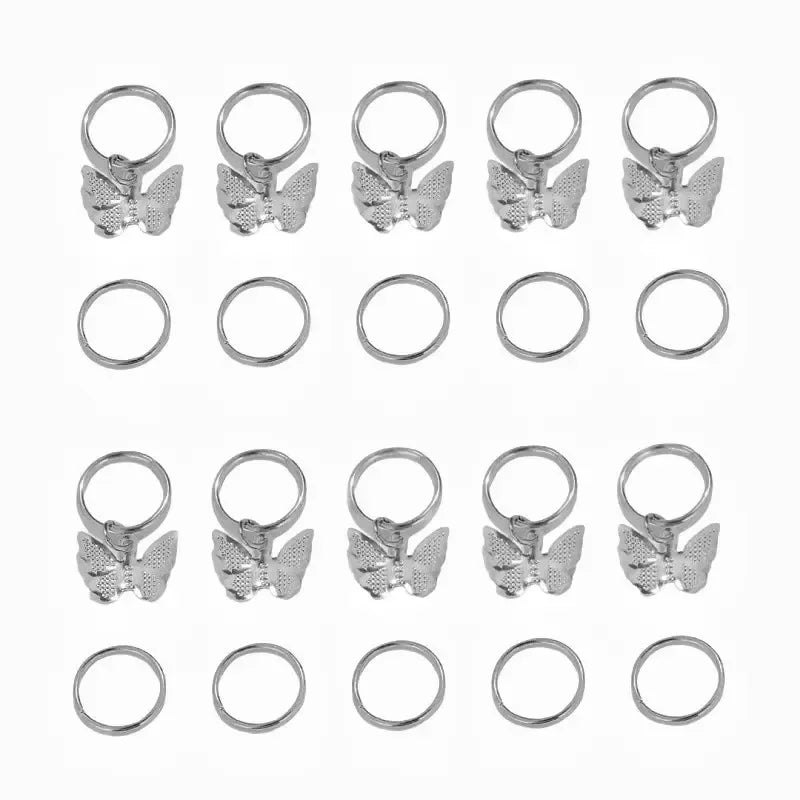 Hippie Hair Beads Green Ring: 16 Piece Styling Hair Jewelry