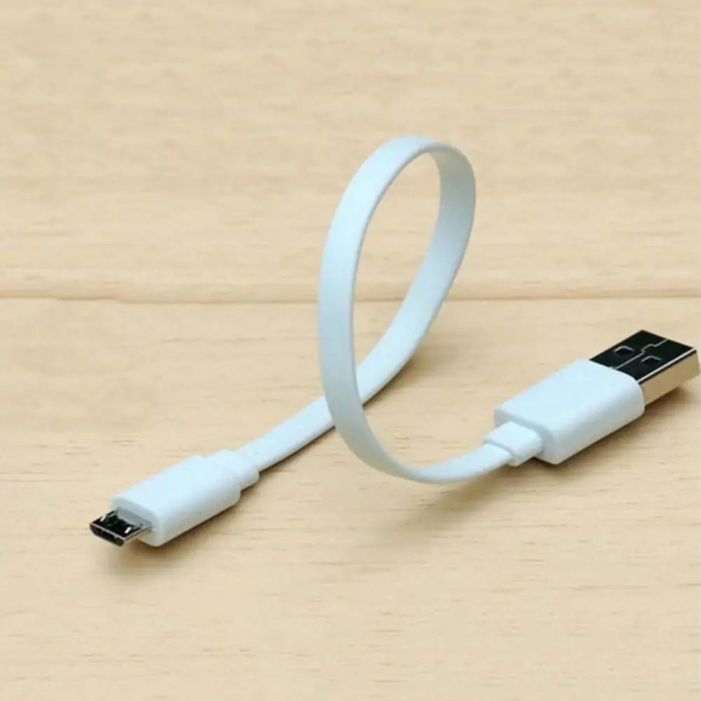 20cm Flat Micro USB Charging Cable - Compact &amp; Durable