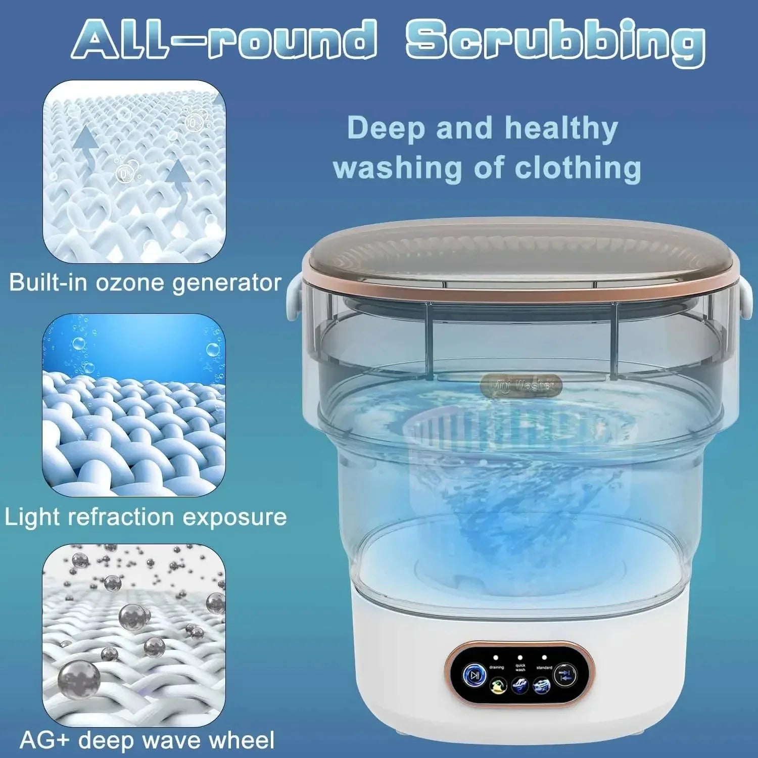 15L Mini Folding Washing Machine for Convenient Travel