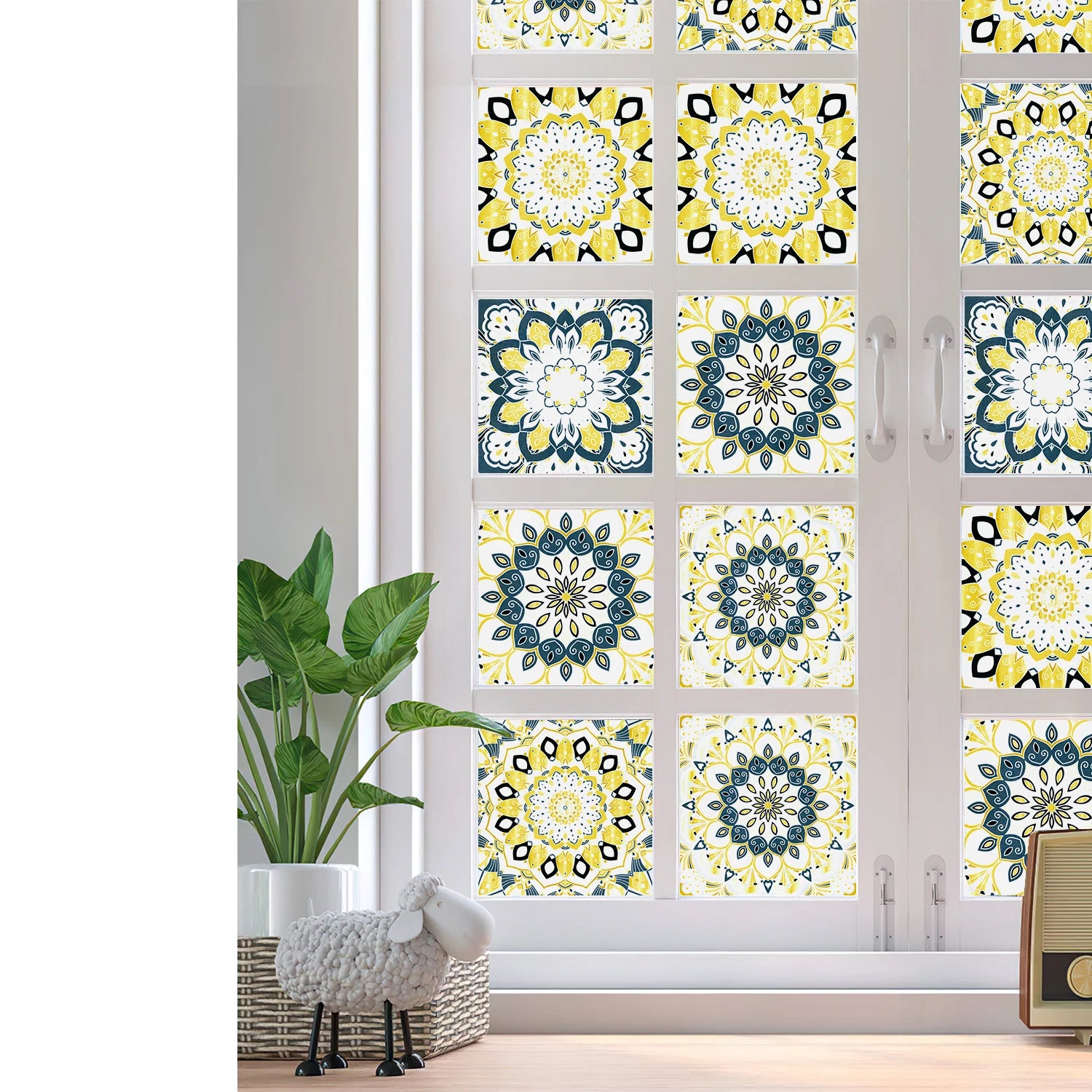 24Pcs European retro style Art Tile Wall Stickers With Self Adhesive Removable Bathroom Kitchen Waterproof Pvc Decal Wallpaper