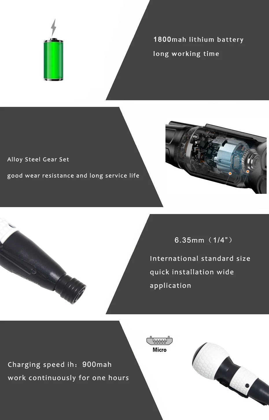 Electric Screwdriver 3.6V Cordless Drill 1800mah Lithium Battery Super Torque Mini Power Tools Automatic And Manual Led Light