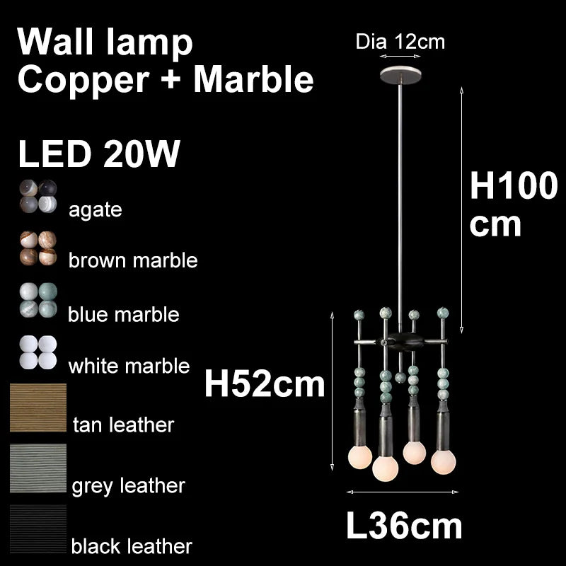 Luxury Marble Bronze Classic LED Wall Lamp