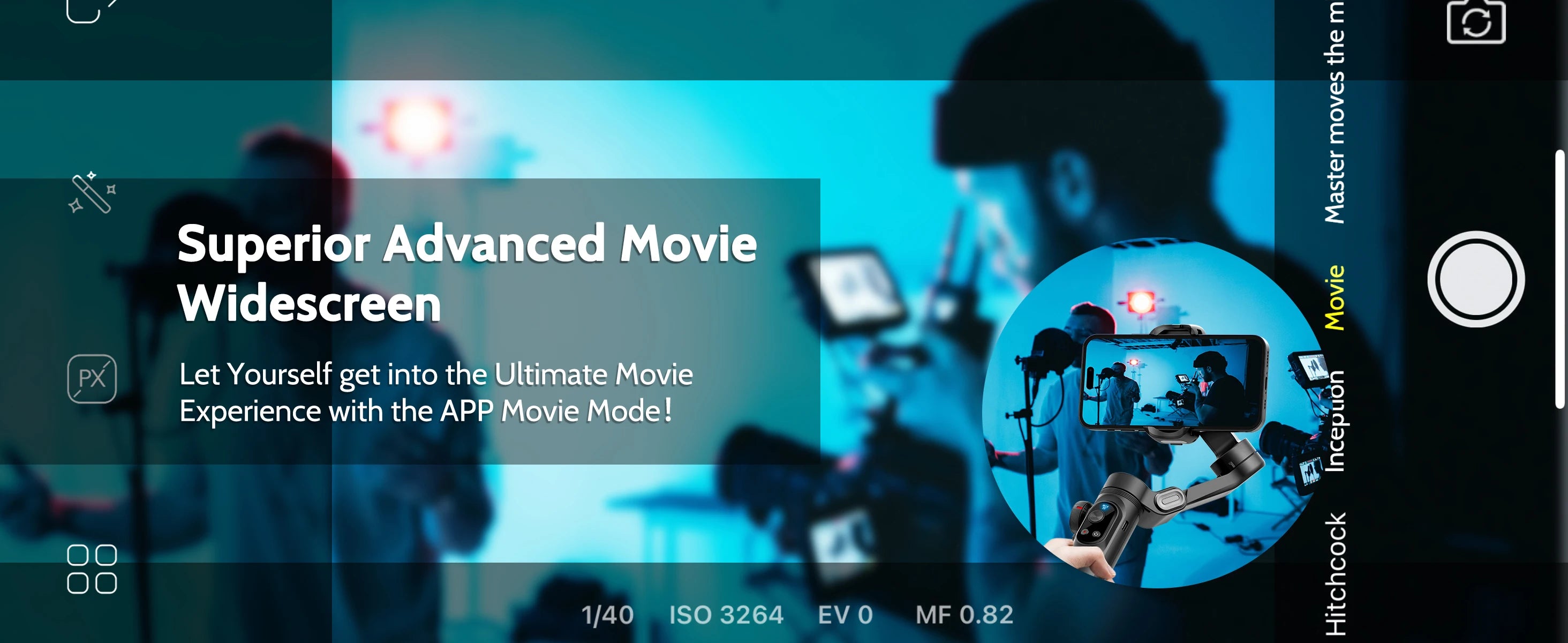 AOCHUAN Smartphone Gimbal Stabilizer OLED screen with LED lights 3-axis gimbal Stabilizer for Android and iPhone Smart XproBlack