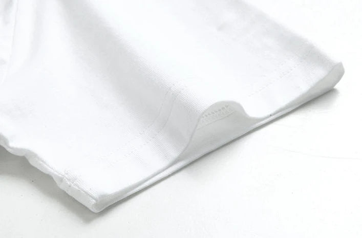 Men's White Cotton Comfortable Y2K Style T-Shirt