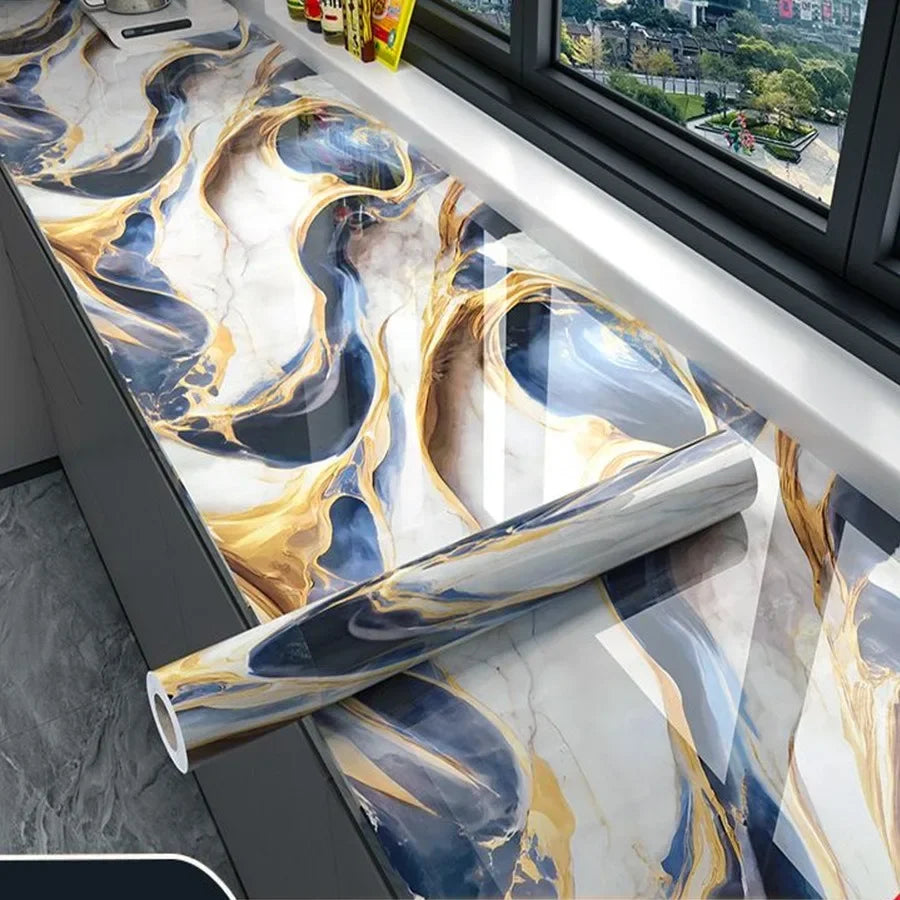 PVC Self-Adhesive Stone Pattern Wallpaper for Kitchen Decoration