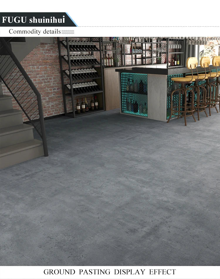 Retro Gray PVC Cement Wallpaper Self-Adhesive Waterproof Dark Gray Concrete Effect For Bedroom Living Room Decoration Stickers