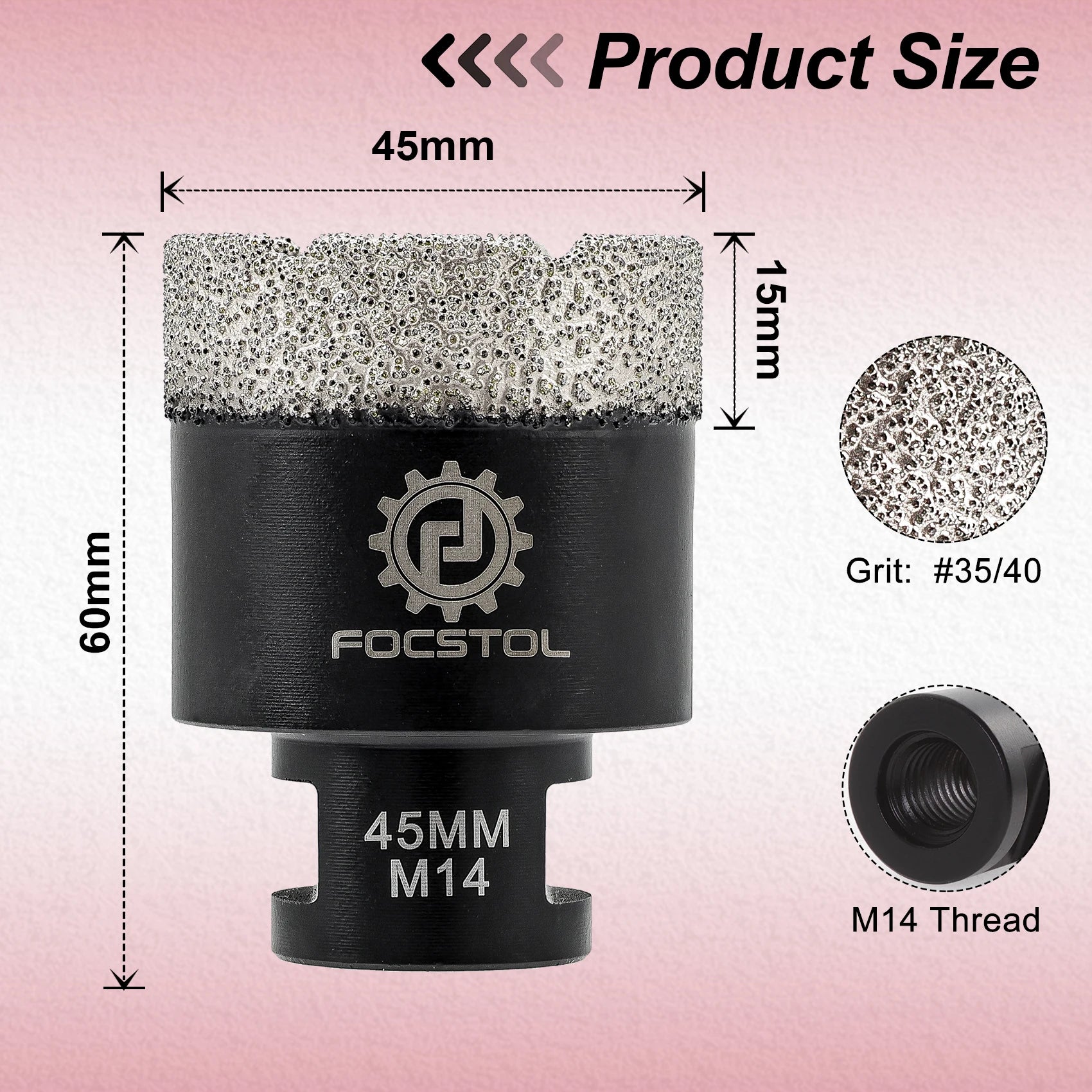 Mũi Khoan Kim Cương FOCSTOL M14 Đá Gạch 6-125mm - Daisan Mart