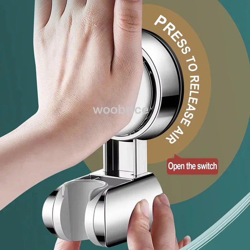 Bath Shower Holder Support Mural Douche Suction Cup Adjustable Handheld Wall Mounted Large Shower Head Supports Relocatable - Daisan Mart