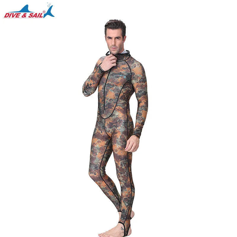 Đồ bơi liền ngụy trang chống nắng có mũ đệm ngực