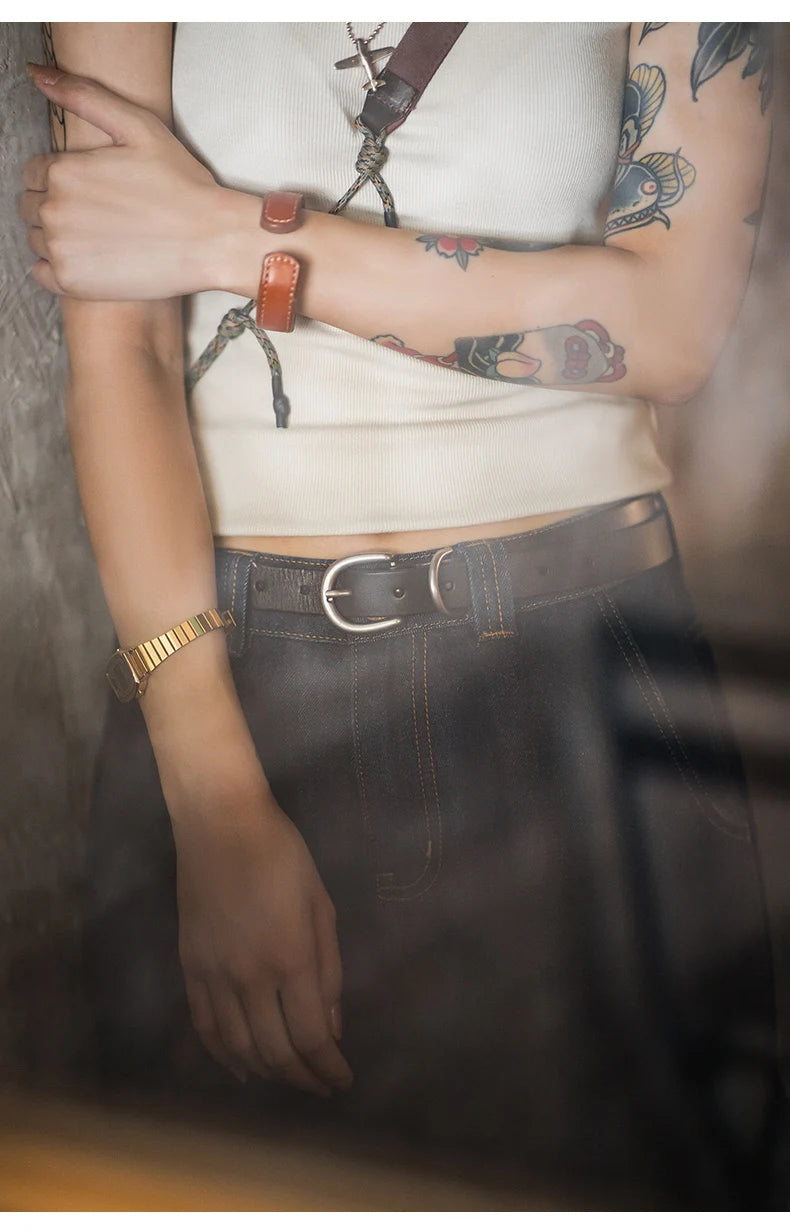 Thắt Lưng Da Bò Cao Cấp Maden Vintage Cho Nam Nữ