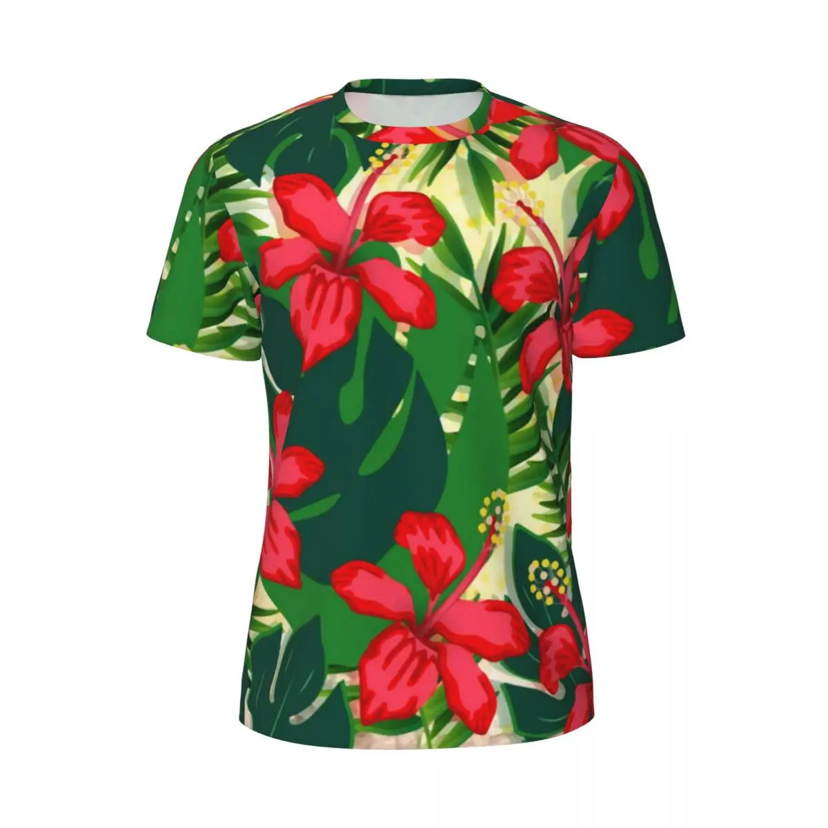 Áo Thun Nam Họa Tiết Lá Nhiệt Đới Màu Sắc Cá Tính