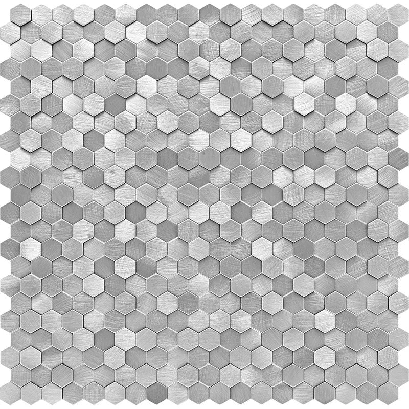 Mosaic Decorative Wall Stickers Aluminum-plastic Panel Self-Adhesive Moisture-proof Fireproof Bathroom Hexagon Tile Decoration