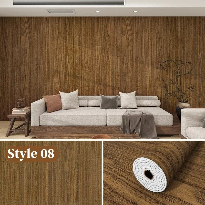 Max 40cmx10m Wood Grain Peel and Stick Thick Floor Tiles SXP Wallpaper Waterproof Vinyl Wood Flooring Mould Proof