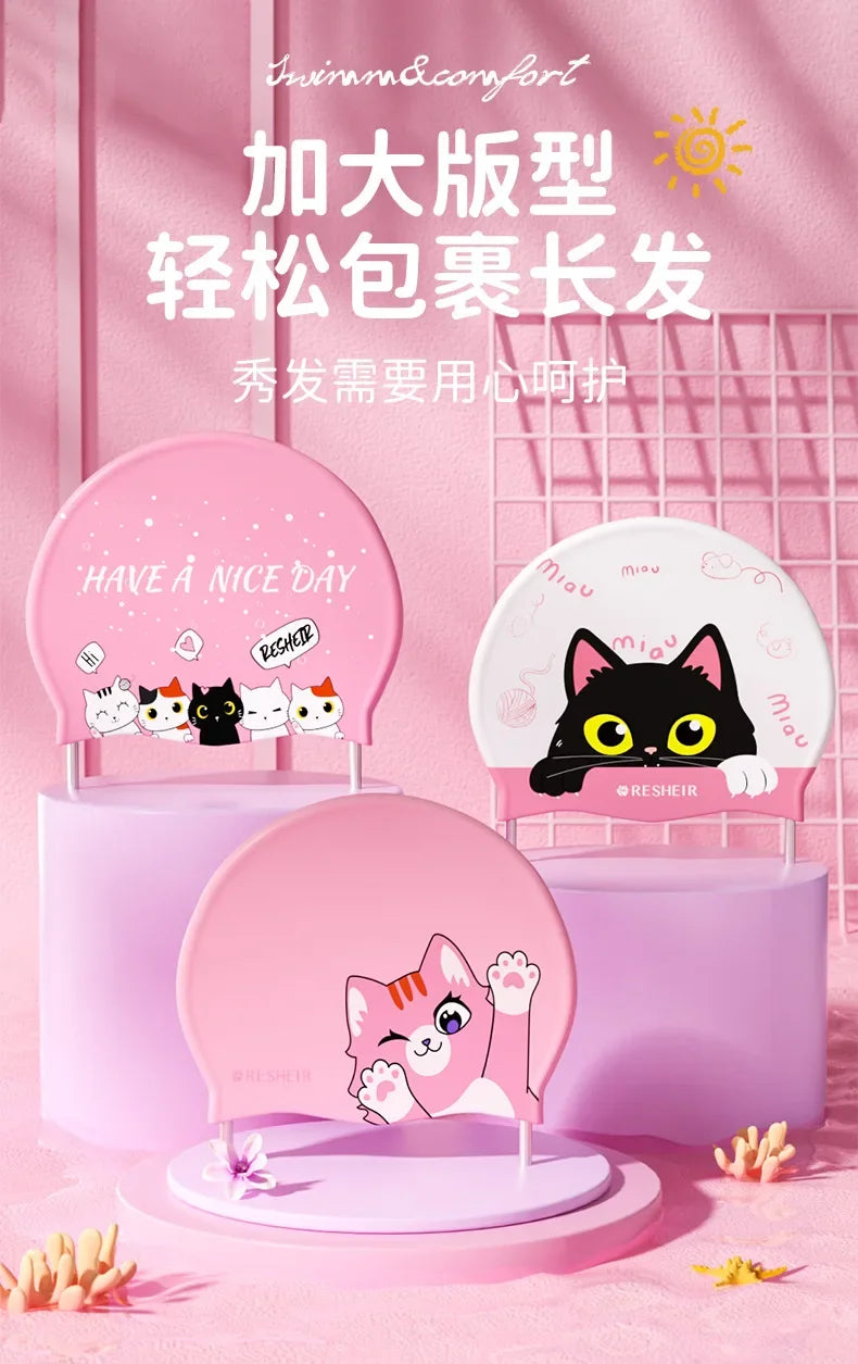 Mũ Bơi Trẻ Em Hoạt Hình Chống Nước Bảo Vệ Tai