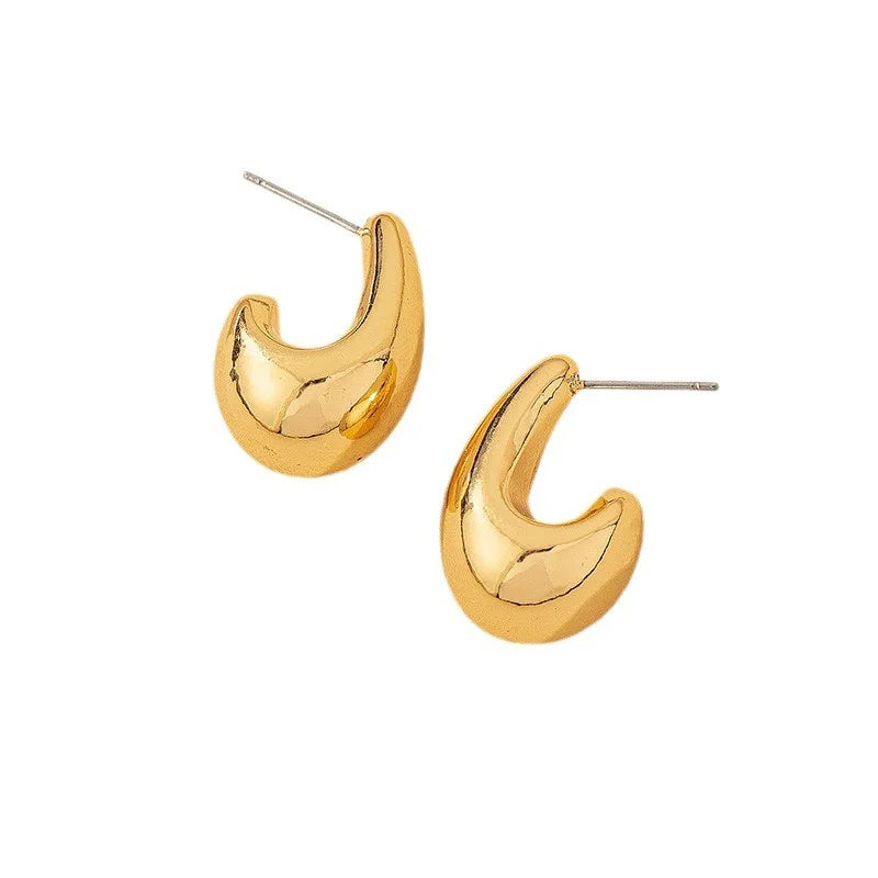 Women's Classic Thick Gold Teardrop Earrings