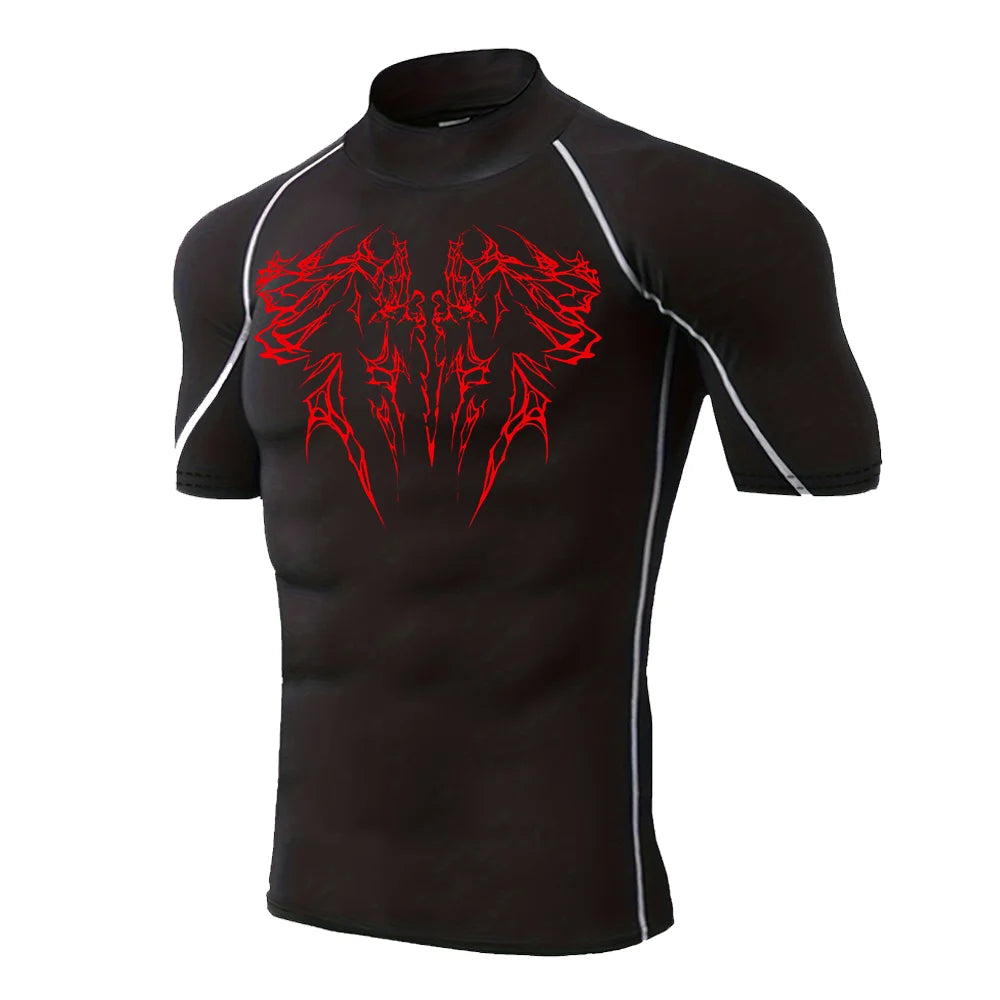 Men's Gothic Quick Dry Stretch Fitness T-Shirt