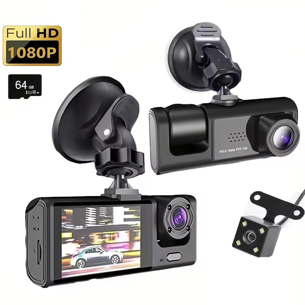3-Eye Dash Cam, Night Recording, Full HD 1080P