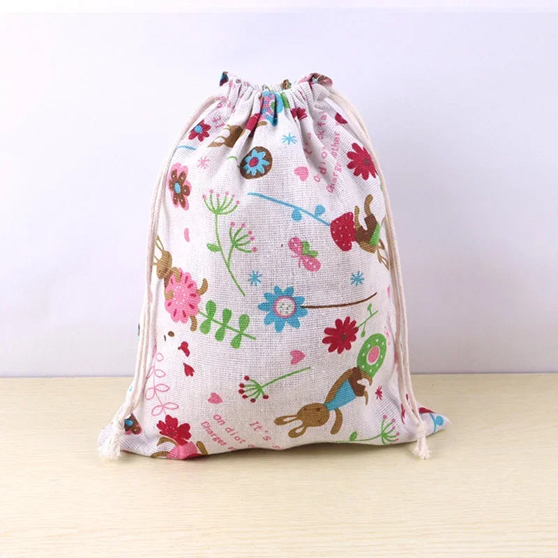 Multi-purpose Pet Pattern Drawstring Canvas Bag