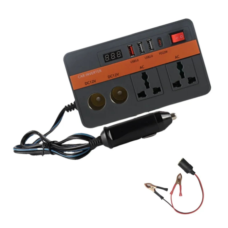 Biến Áp Ô Tô 12V-300W USB/TYPEC-PD22W AC220V