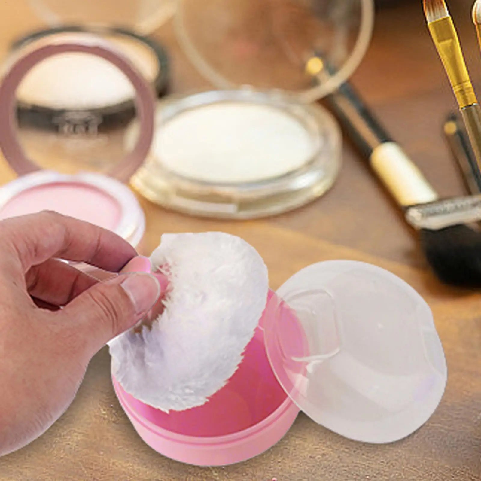 Hộp Phấn Baby Kèm Bông Phấn - Tiện Lợi Sau Tắm