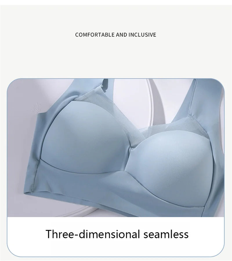 Áo Ngực Nữ Không Đường May Ren Đẩy Nâng Plus Size