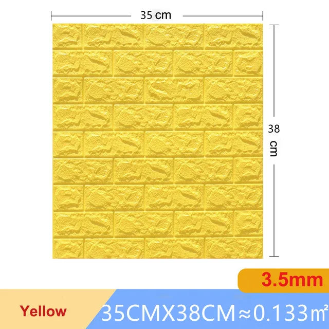 20pcs 35m*38.5cm 3DWall Sticker Solid Color Faux Brick Bedroom Home Decor Waterproof Self Adhesive DIY Living Room Wallpaper