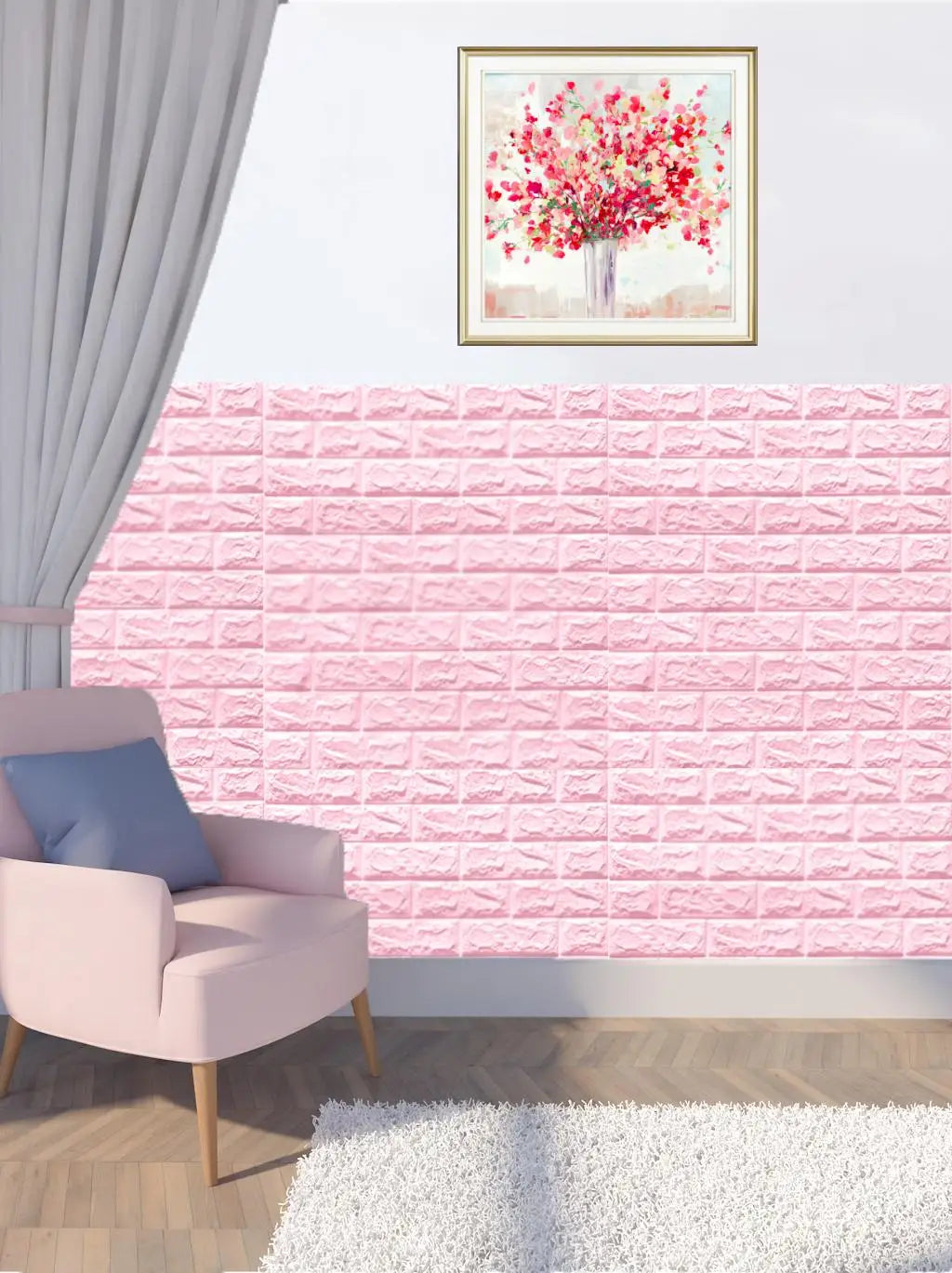 10 Pcs 3D Peel and Stick Wall Stickers Home Decor Living Room Waterproof Foam Vinyl PVC 70X77CM Self Adhesive Panels Wallpaper