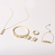 2025 Precious Gold Jewelry Set: Necklace, Bracelet, Ring, Earrings