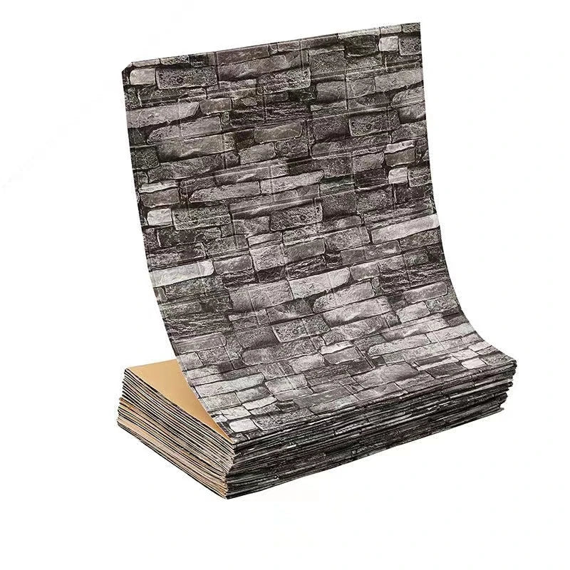 Giấy dán tường 3D chống nước giả gạch tự dán 70x100