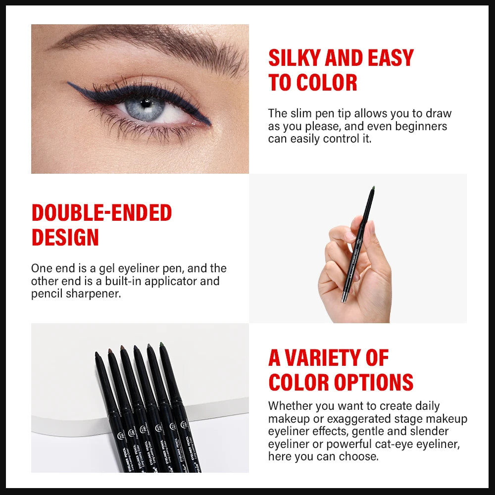 6 Color Waterproof Eyeliner Easy Fashion