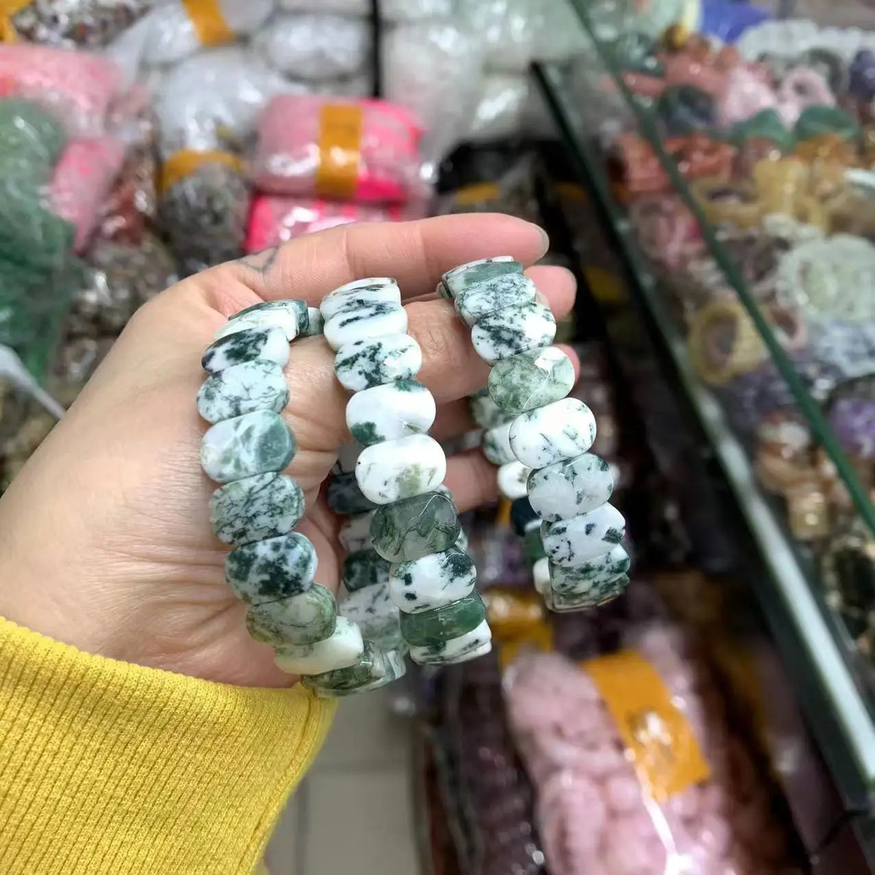Natural Green Moss Agate Bracelet - Fashion Gift
